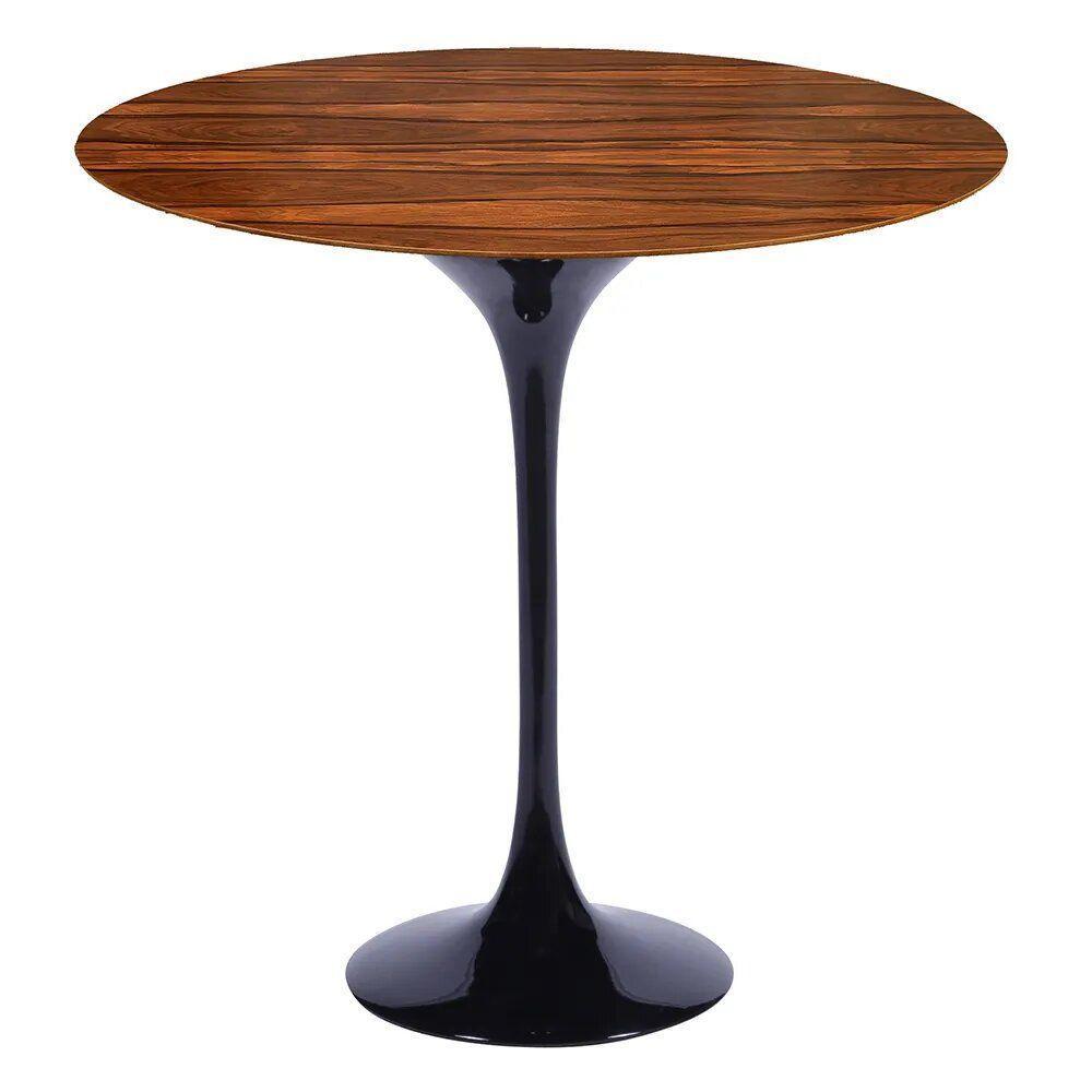 Mesa Saarinen Lateral Oval Pau Ferro 57x38cm - Base Preta - 1