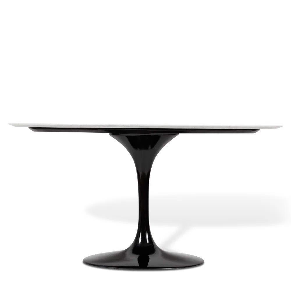 Mesa Saarinen Oval Carrara 198x122cm - Base Preta - 2
