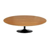 Mesa Saarinen Oval Centro Freijó 135x90cm - Base Preta - 1