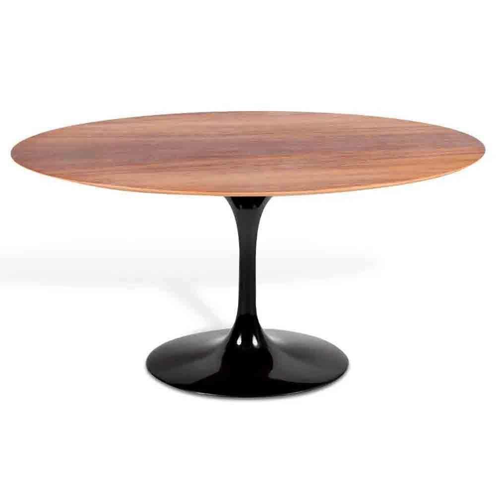 Mesa Saarinen Oval Imbuia 135x90cm - Base Preta - 1
