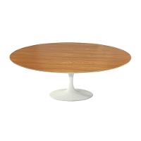Mesa Saarinen Oval Centro Freijó 135x90cm - Base Branca - 1