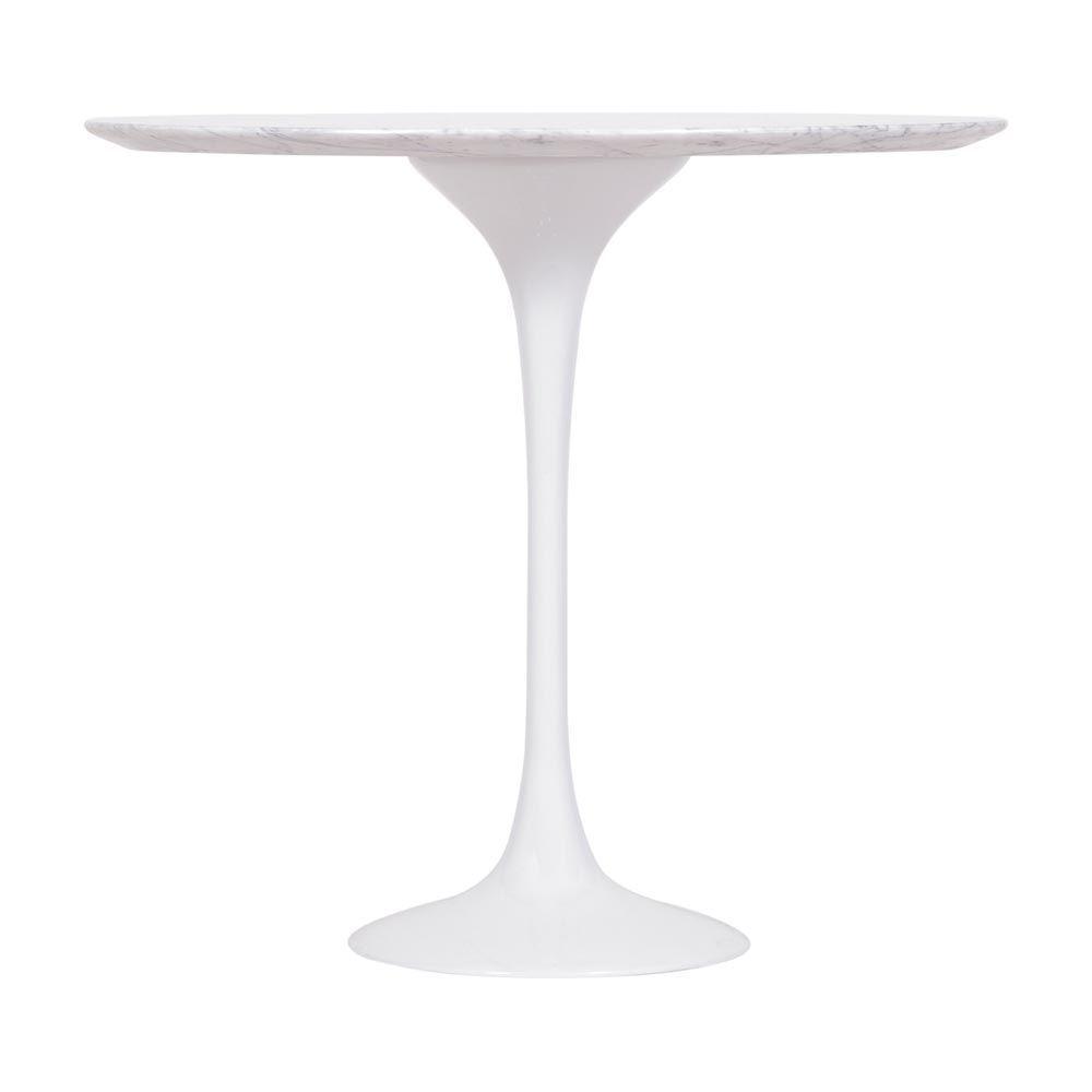 Mesa Saarinen Lateral Oval Carrara 57x38cm - Base Branca - 2