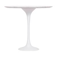 Mesa Saarinen Lateral Oval Carrara 57x38cm - Base Branca - 2