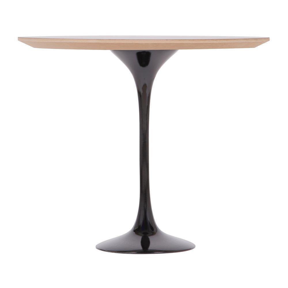 Mesa Saarinen Lateral Fórmica Preta 51cm - Base Preta - 2