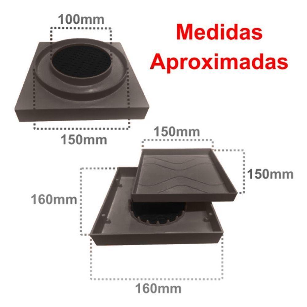 Ralo Oculto 15x15 Invisivel Para Piso Porcelanato Marrom - 5