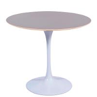 Mesa Saarinen Redonda Fórmica Preta 107cm - Base Branca - 1