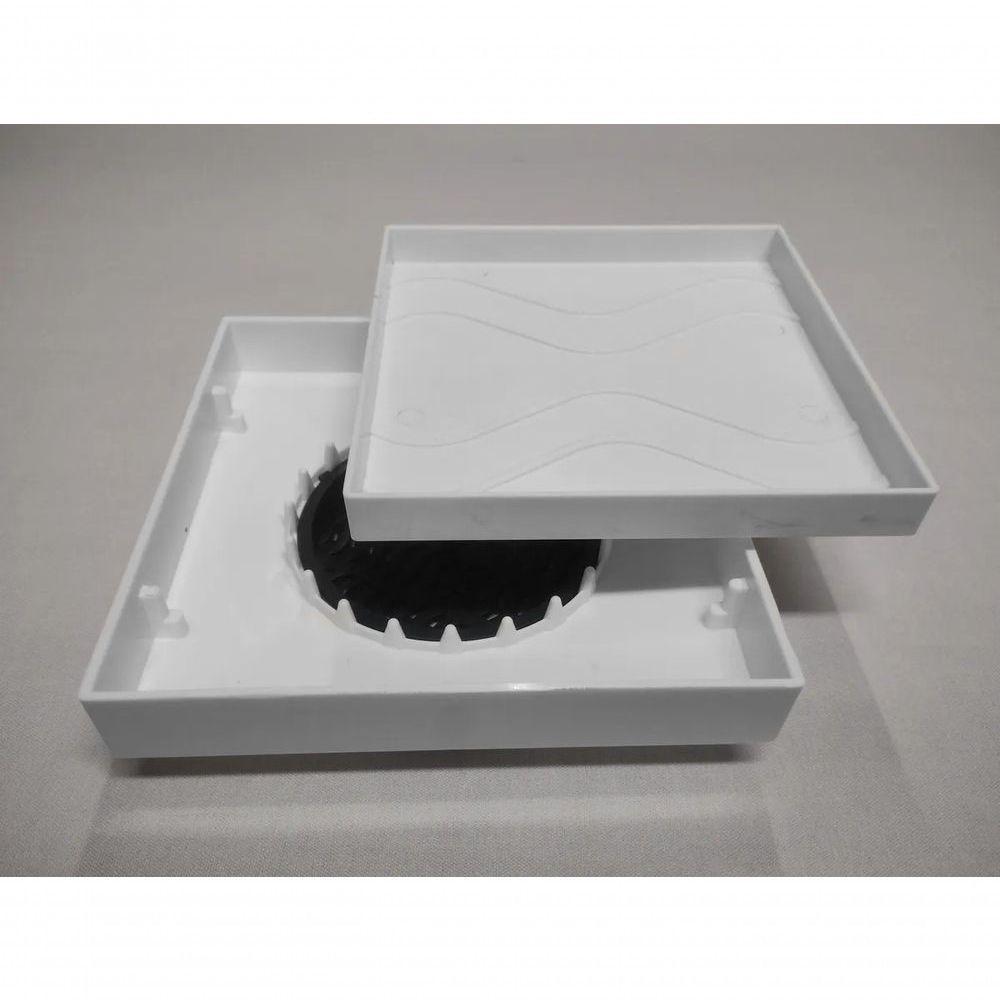 Ralo Oculto 15x15 Invisivel Para Piso Porcelanato Branco - 4