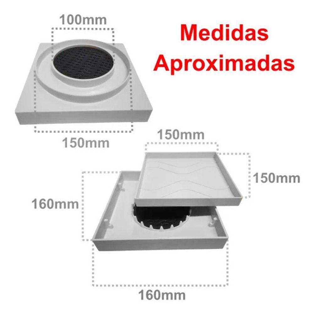 Ralo Oculto 15x15 Invisivel Para Piso Porcelanato Branco - 5