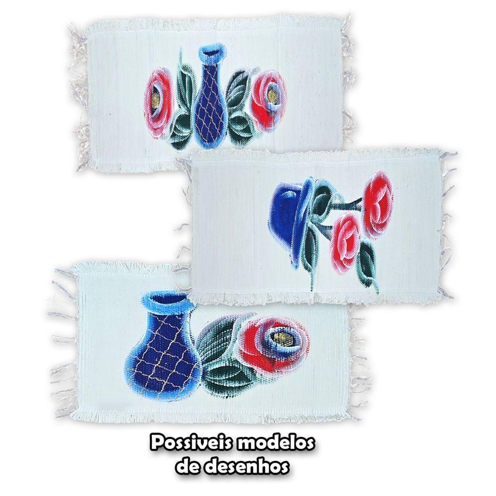 Jogo Passadeira Cozinha Kit 3 Peças Mexicano Pintado A Mão Vasos E Flores - 5
