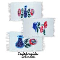 Jogo Passadeira Cozinha Kit 3 Peças Mexicano Pintado A Mão Vasos E Flores - 5