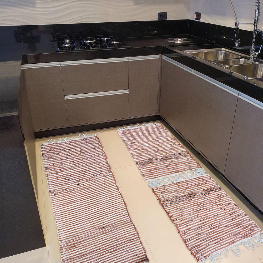 Jogo Mexicano Passadeira Cozinha Lavabo Kit 3 Pçs Modelos Tons Marrons - 3