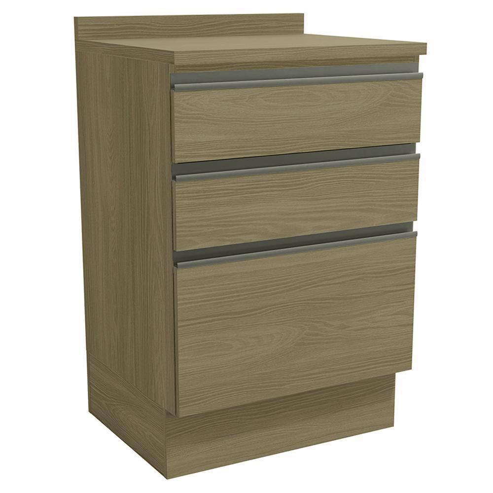 Balcao Com Tampo 3 Gavetas 60 Cm Maxxi G743 Kappesberg Nogal - 1
