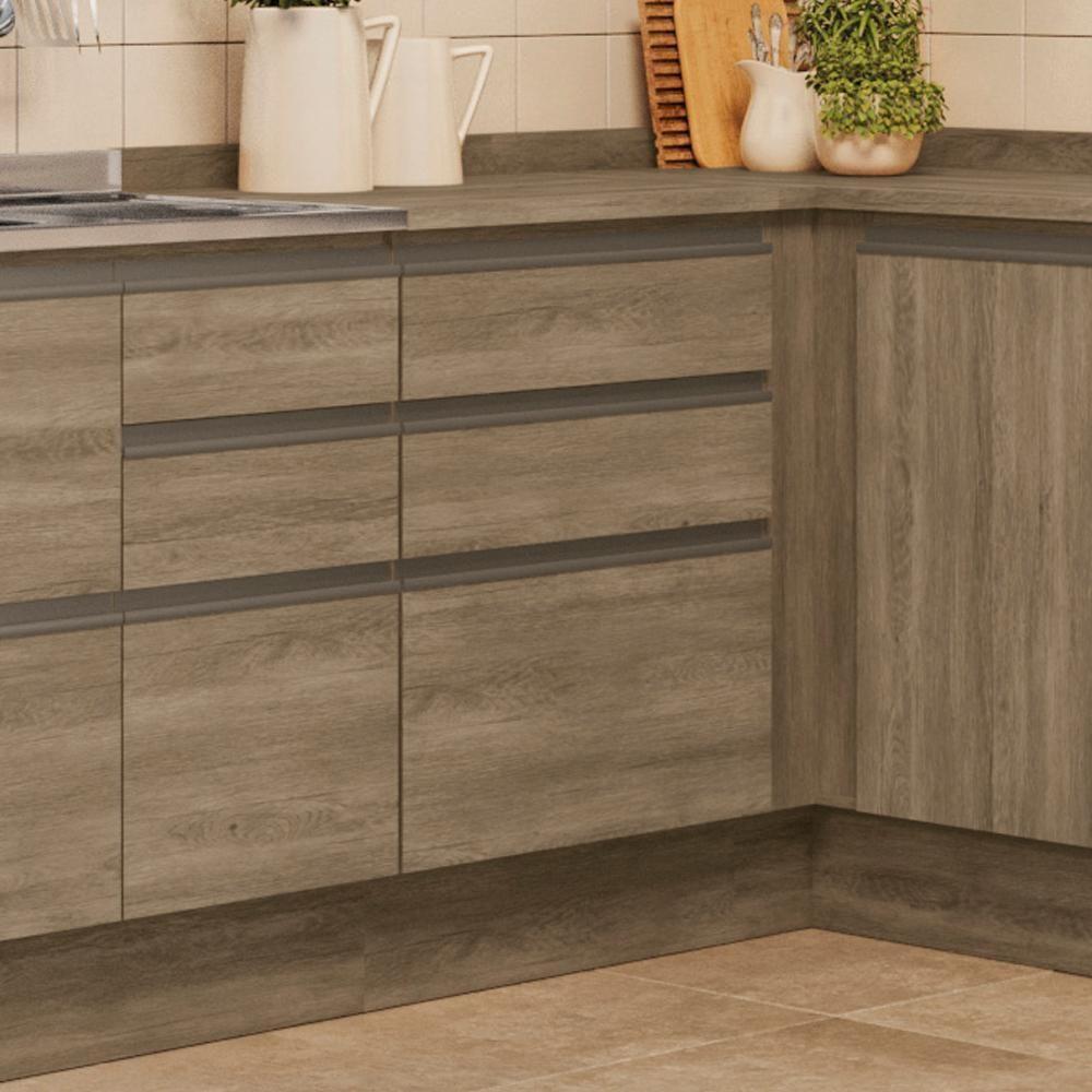 Balcao Com Tampo 3 Gavetas 60 Cm Maxxi G743 Kappesberg Nogal - 7