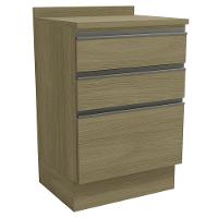 Balcao Com Tampo 3 Gavetas 60 Cm Maxxi G743 Kappesberg Nogal - 1