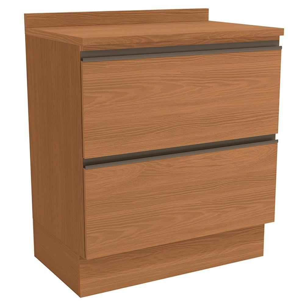 Balcao Com Tampo 80 Cm 2 Gavetas Mdp Maxxi G755 Kappesberg Canela - 1