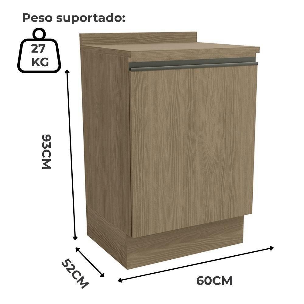 Balcao Com Tampo 1 Porta 60 Cm Maxxi G742 Kappesberg Nogal - 4