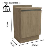 Balcao Com Tampo 1 Porta 60 Cm Maxxi G742 Kappesberg Nogal