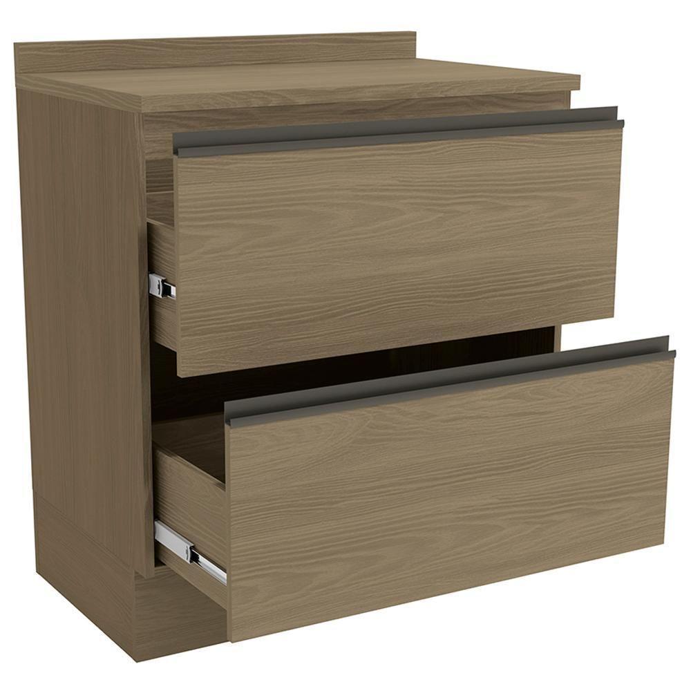 Balcao Com Tampo 80 Cm 2 Gavetas Mdp Maxxi G755 Kappesberg Nogal - 5