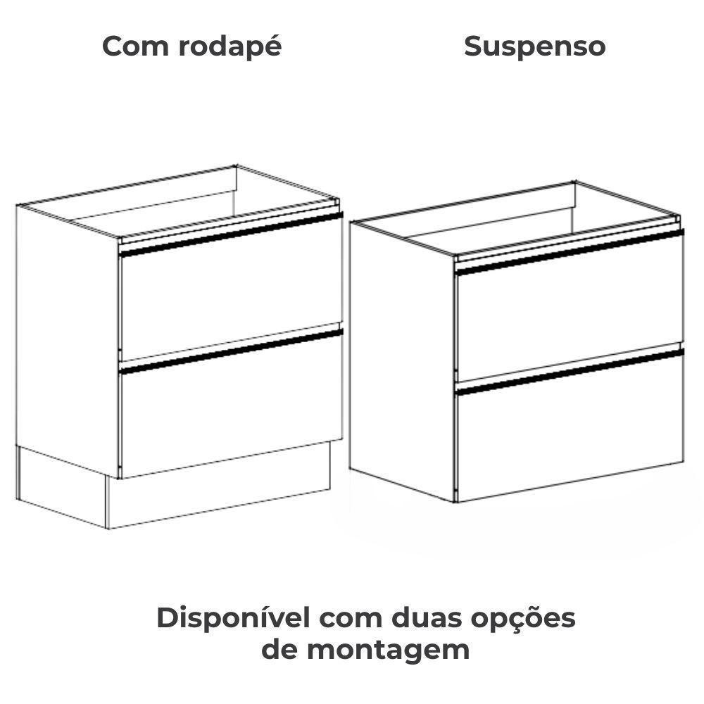 Balcao Com Tampo 80 Cm 2 Gavetas Mdp Maxxi G755 Kappesberg Nogal - 6