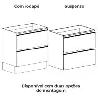 Balcao Com Tampo 80 Cm 2 Gavetas Mdp Maxxi G755 Kappesberg Nogal - 6