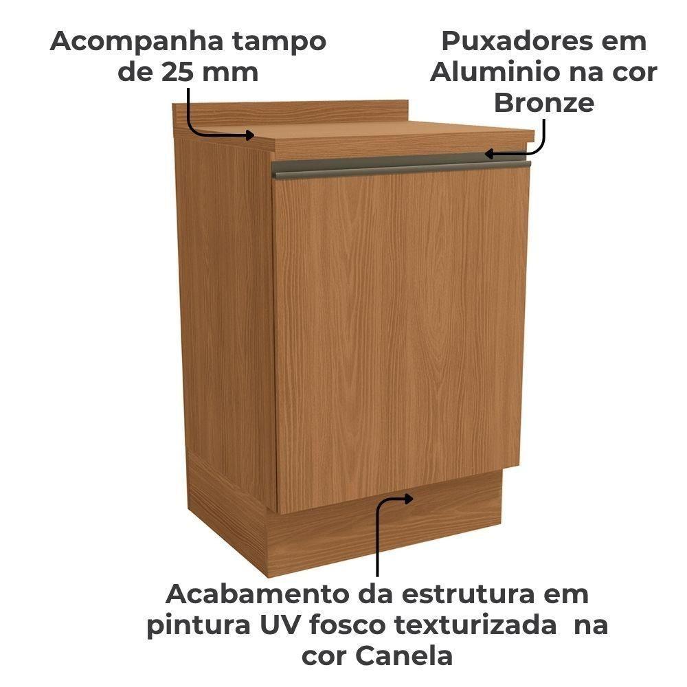 Balcao Com Tampo 1 Porta 60 Cm Maxxi G742 Kappesberg Canela - 3