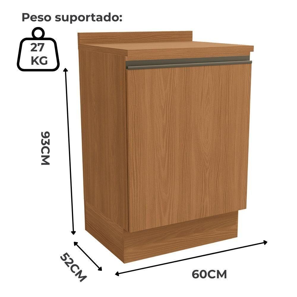 Balcao Com Tampo 1 Porta 60 Cm Maxxi G742 Kappesberg Canela - 4