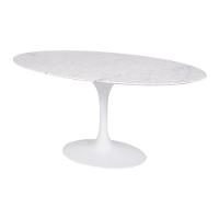 Mesa Saarinen Oval Carrara 180x100cm - Base Branca - 1
