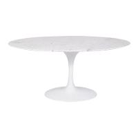Mesa Saarinen Oval Carrara 180x100cm - Base Branca - 3