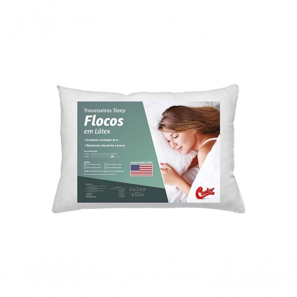 Travesseiro Castor Sleep Flocos Em Látex 40x60x14cm - 1