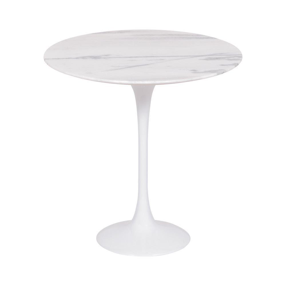 Mesa Saarinen Lateral Espírito Santo 51cm - Base Branca - 1