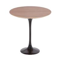 Mesa Saarinen Lateral Oval Imbuia 57x38cm - Base Preta - 1