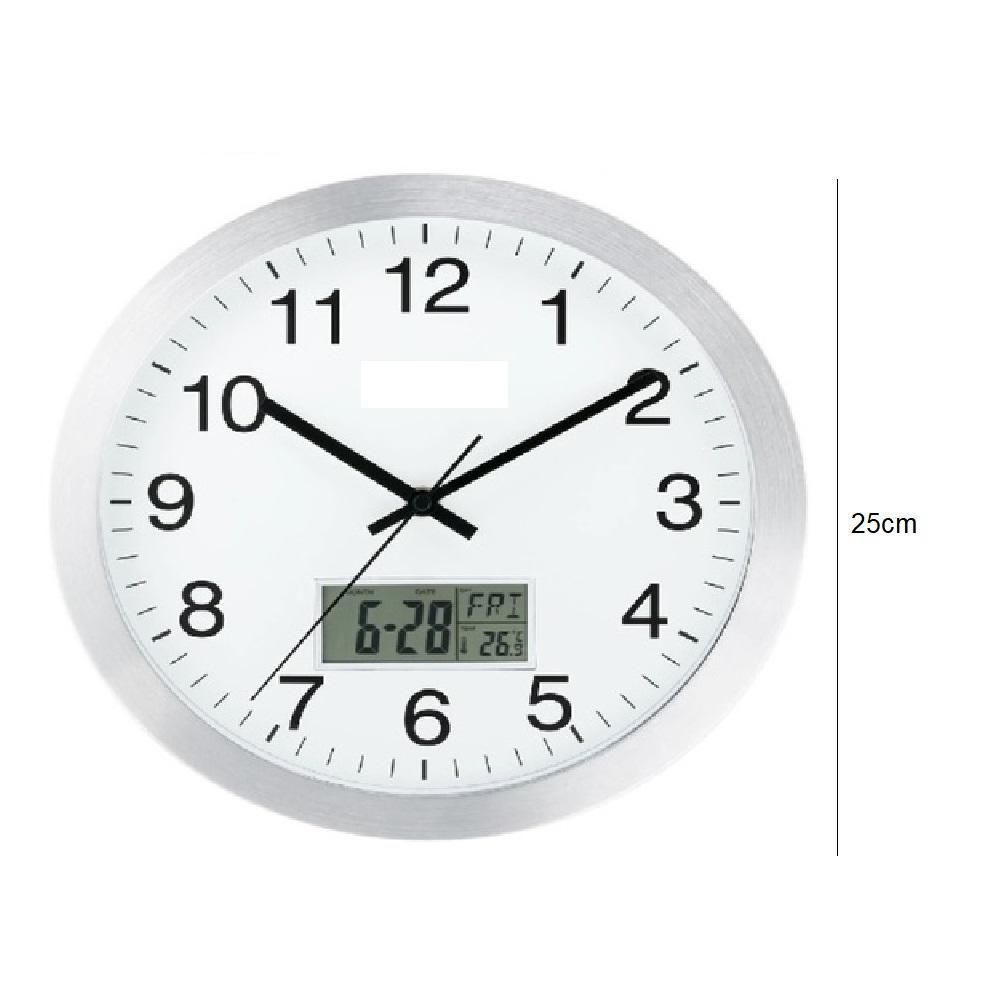 Relogio Parede Completo Termometro Digital Calendario Escritorio Sala Escritorio Consultorio Medidor Tempera - 2