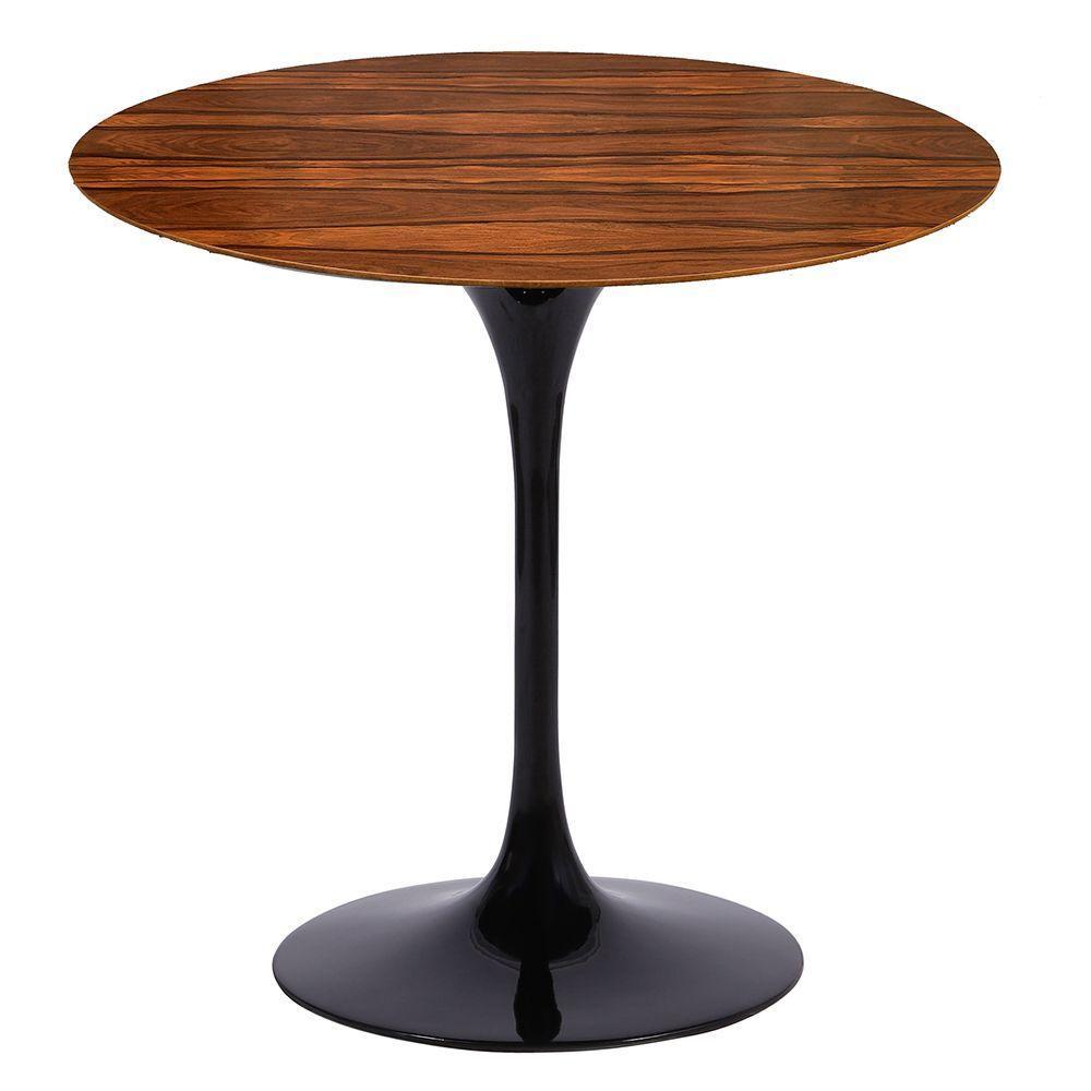 Mesa Saarinen Redonda Pau Ferro 90cm - Base Preta - 1