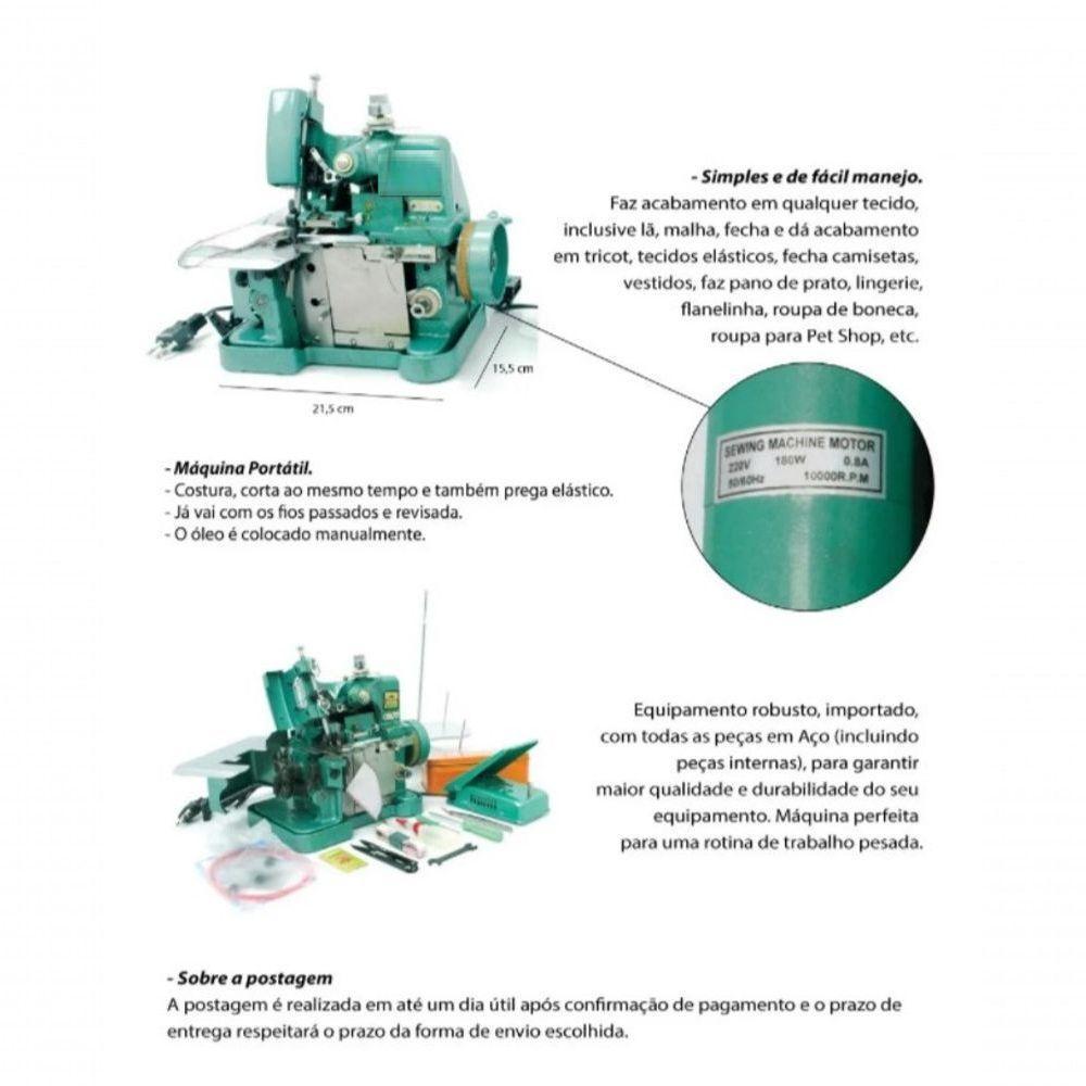 Máquina De Costura Semi Industrial Overlock Verde 110v - 2