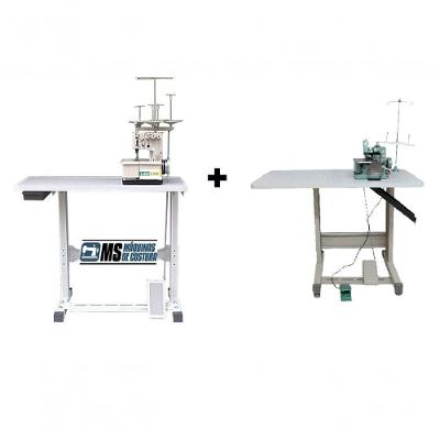 Galoneira 3 Agulha + Overlock Semi Industriais + Bancadas 220v