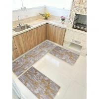 Kit 3 Peças Pratik Jogo Cozinha Borda Infinita Não Derrapa Marmore Ocre - 1