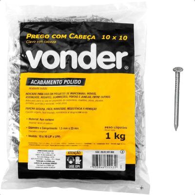 Prego Com Cabeça 10 X 10 (7/8 X 17) Polido 1 Kg Vonder