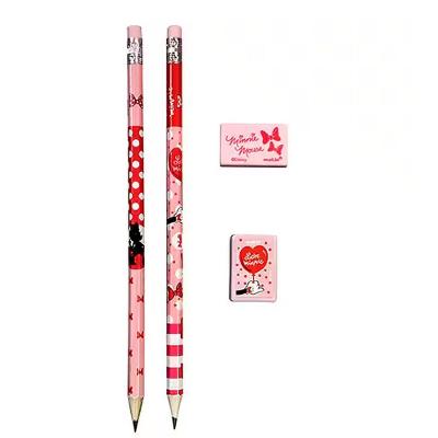 Kit 4 Peças Escolar Disney Minnie Mouse Molin Rosa Claro