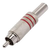 Plug Especial Rca Metalico Vermelho Com Mola - 1