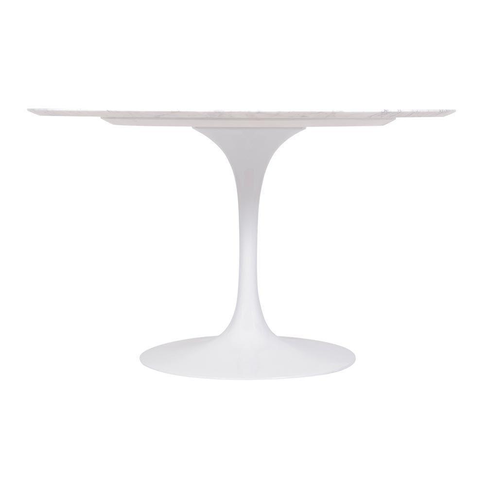 Mesa Saarinen Redonda Carrara 137cm - Base Branca - 2