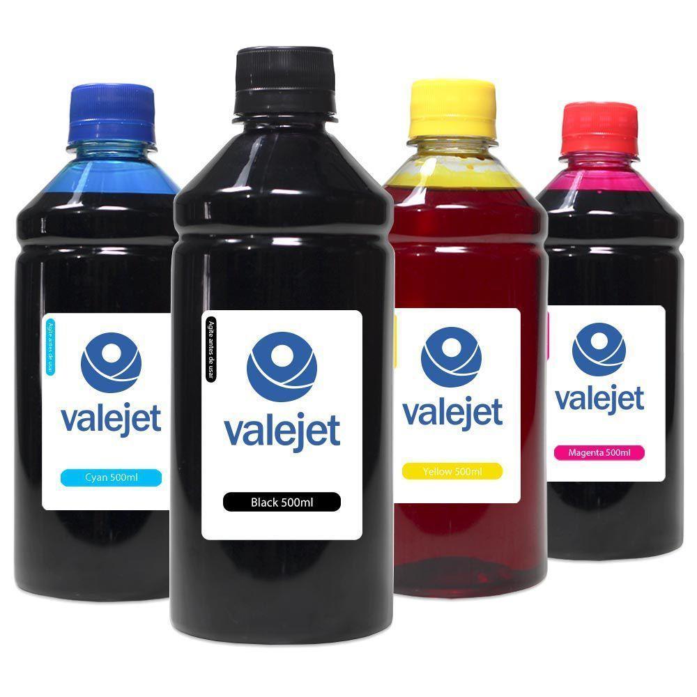 Kit 4 Tintas Para Cartucho Hp Gt51 | Gt52 Cmyk 500ml Valejet - 1