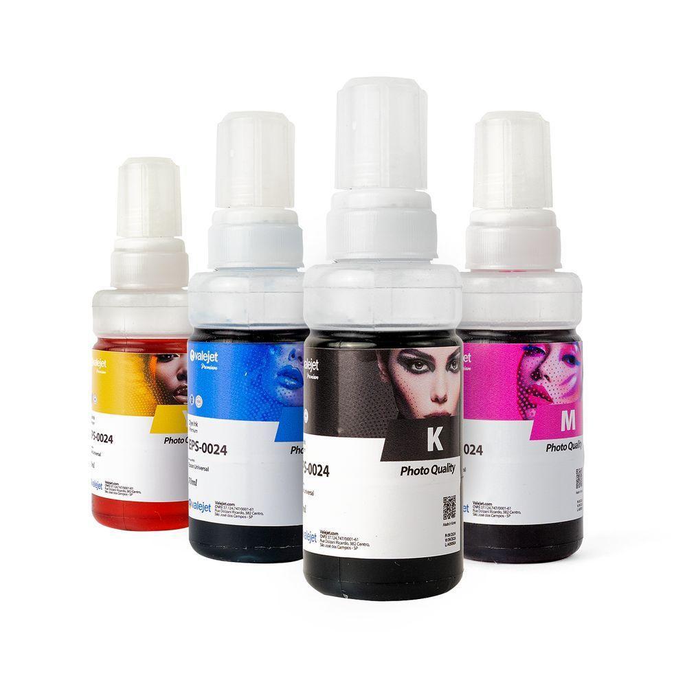 Kit Refil De Tinta Compatível Epson 664 P/ L355 L375 L395 4 Cores 280ml - 1