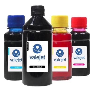 Kit 4 Tintas Para Epson L1250 Black 500ml Coloridas 100ml Valejet