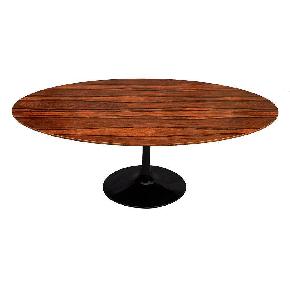 Mesa Saarinen Oval Pau Ferro 235x122cm - Base Preta - 1