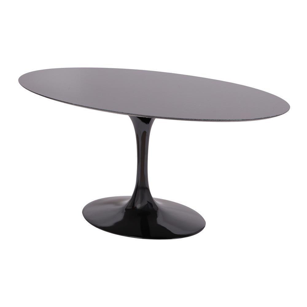 Mesa Saarinen Oval São Gabriel 198x122cm - Base Preta - 1