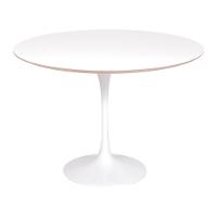 Mesa Saarinen Redonda Fórmica Branca 137cm - Base Branca - 1