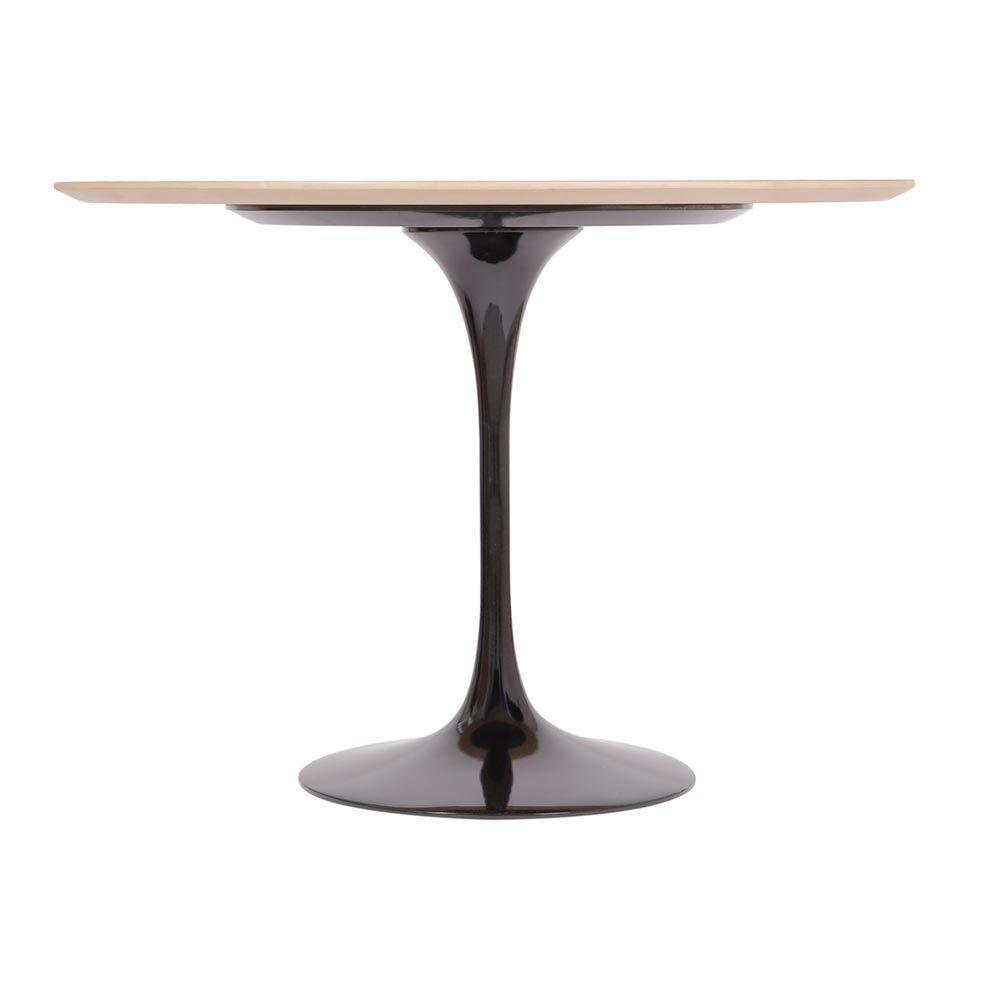 Mesa Saarinen Redonda Imbuia 100cm - Base Preta - 2