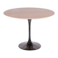 Mesa Saarinen Redonda Imbuia 124cm - Base Preta - 1