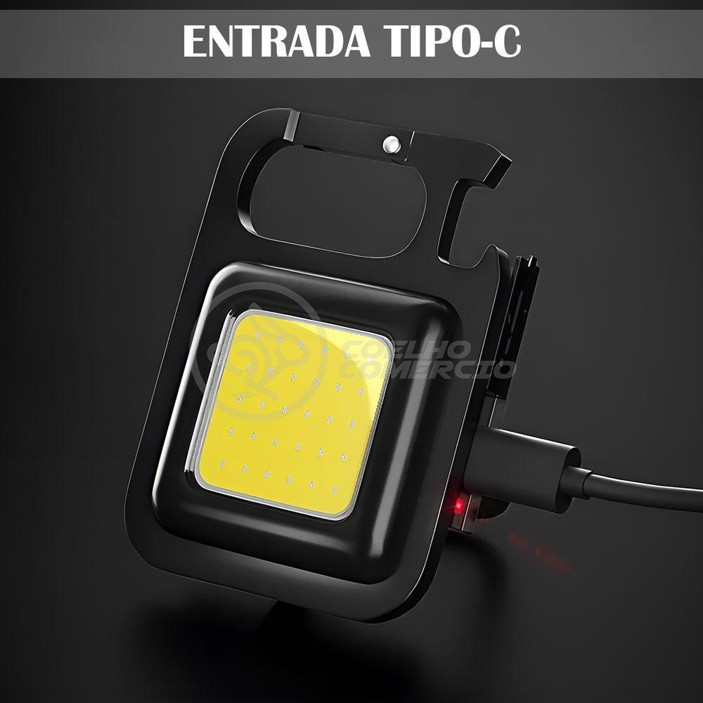 Lanterna De Bolso Multifuncional Led Com Abridor De Garrafas Mosquetão Suporte Traseiro Recarregável - 5