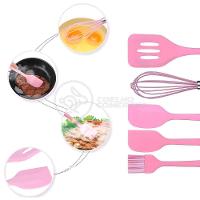 Kit De Cozinha 5 Utensílios De Silicone Resistente A Altas Temperaturas Conjunto Completo Rosa - 2